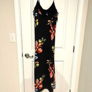 Black/floral maxi dress